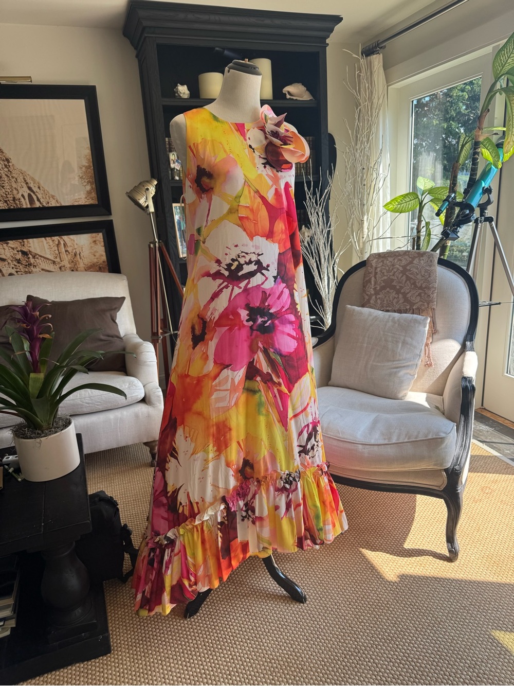 Mikael Aghal Statement Floral Maxi Dress – Size 10